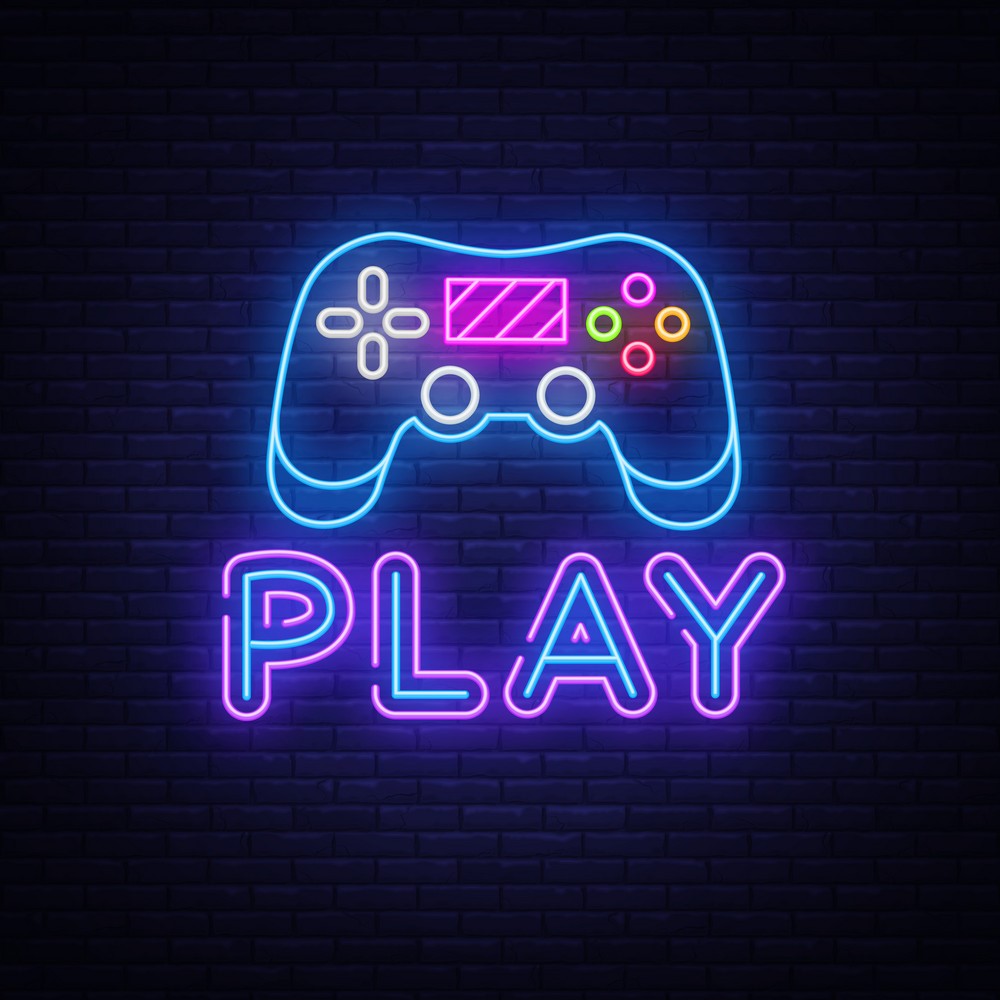 Game Pad Play Neon Sign