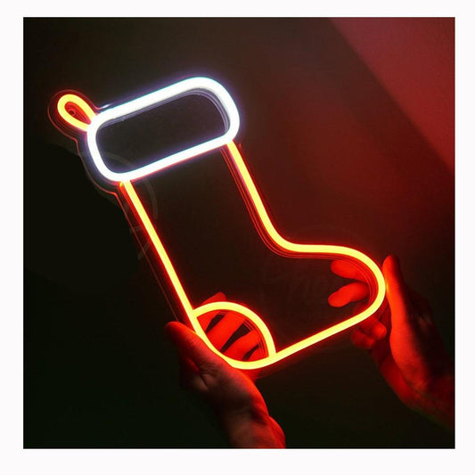 Santa Socks 2 Neon Sign