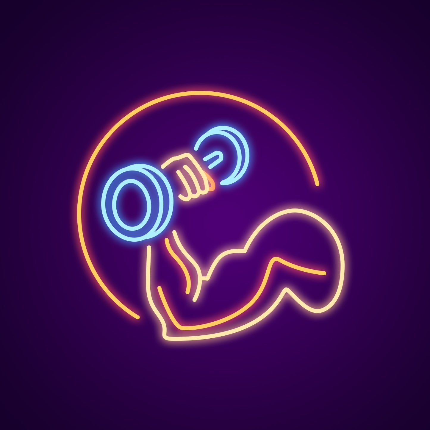 Hand With Dumbell Neon Sign