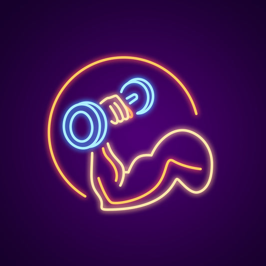 Hand With Dumbell Neon Sign