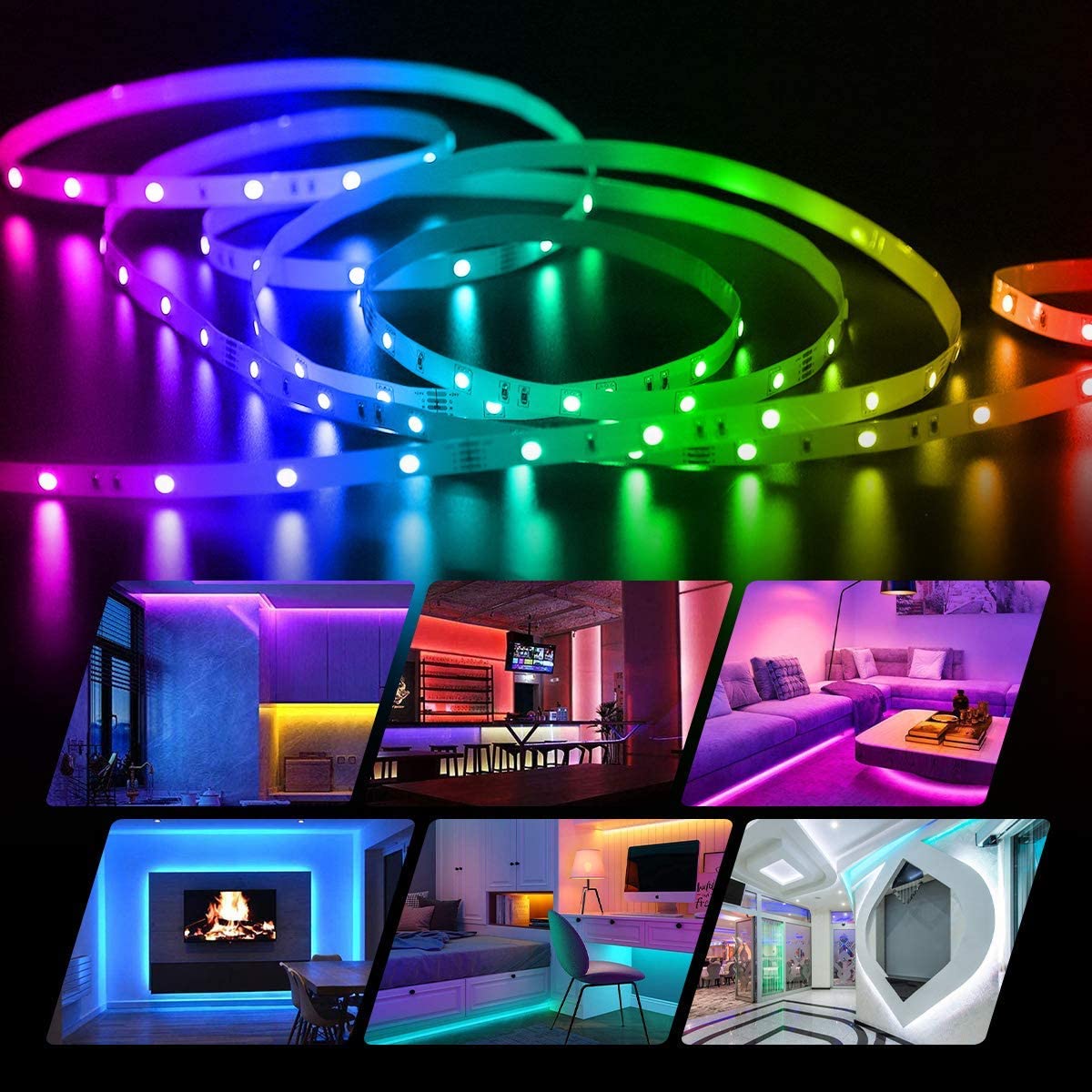 RGB LED Strip Lights Multicolor 5050 | 16 Color 24 Key Remote Control
