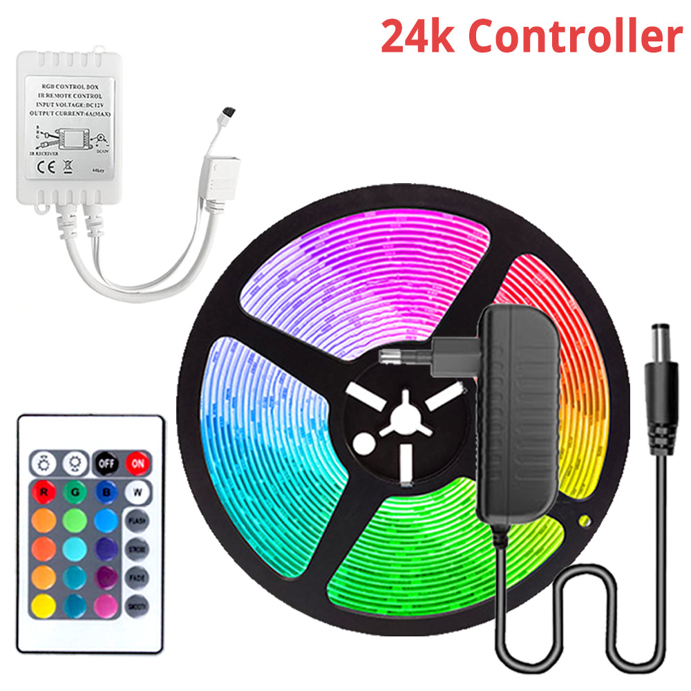 RGB LED Strip Lights Multicolor 5050 | 16 Color 24 Key Remote Control