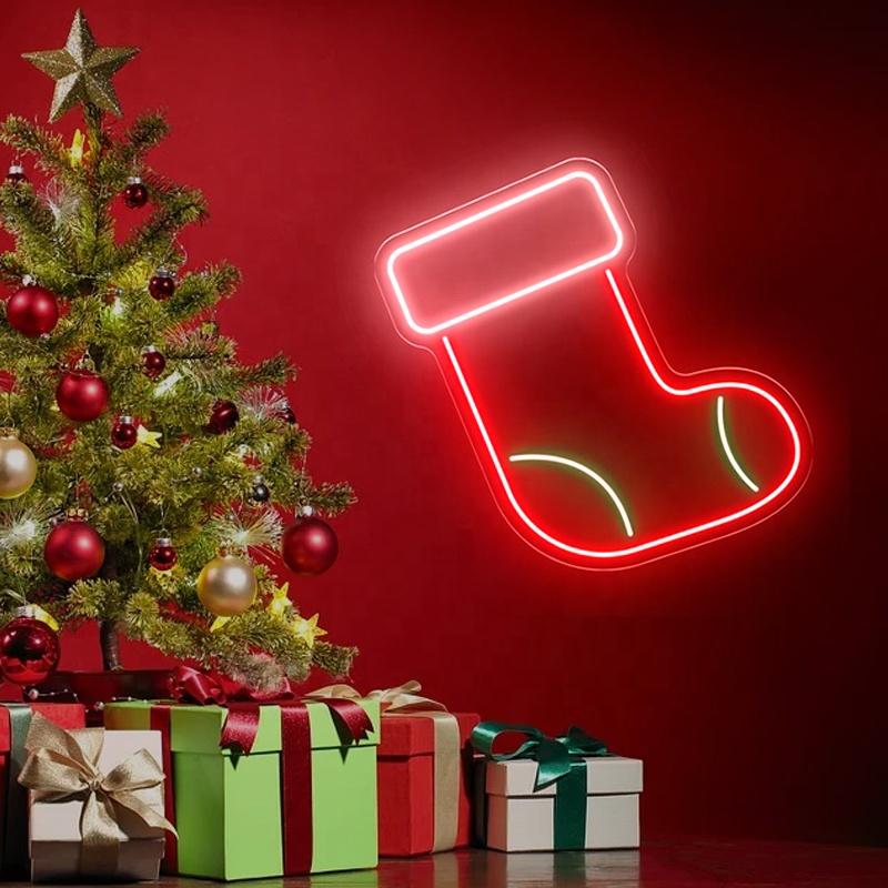 Santa Socks Neon Sign