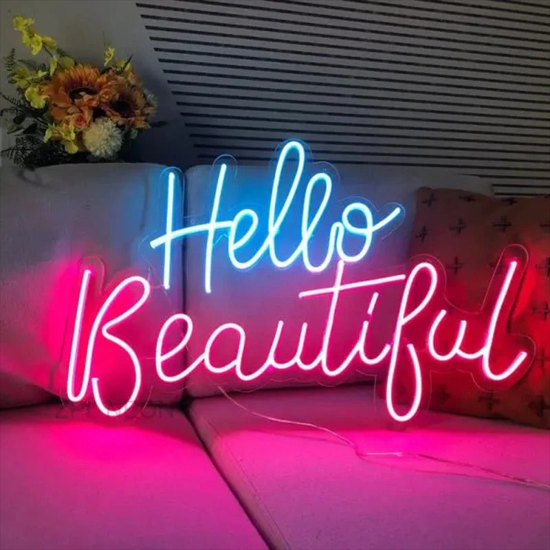 Hello Beautiful Neon Led Lamp