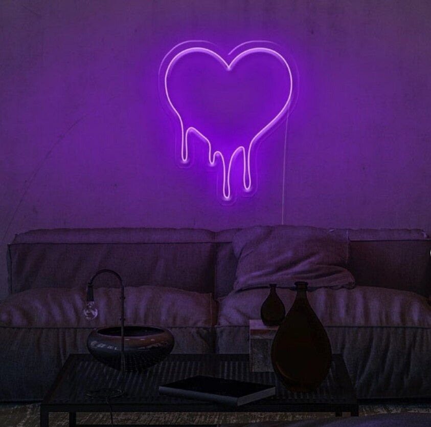 Dripping Heart Neon Sign