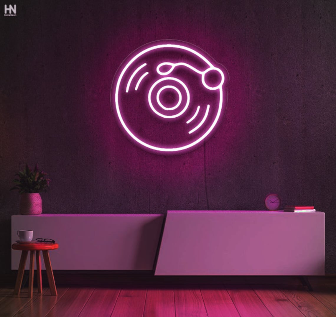 Disk Player Neon Sign