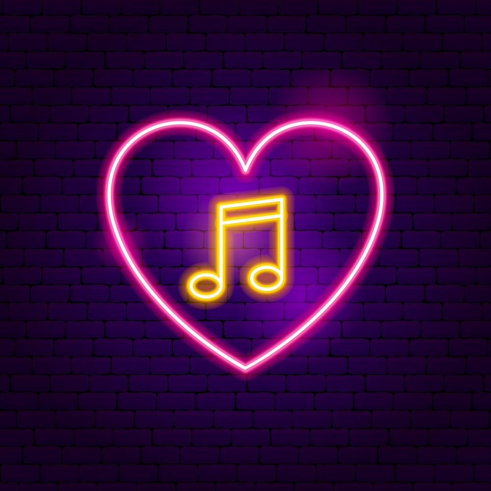 Musical Heart Neon Sign